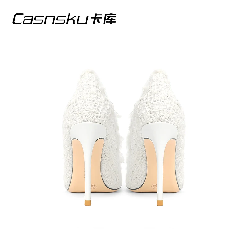 luxury women\'s shoes Star Style Luxury White Woven Rhinestone Women\'s Shoes Patent Leather Shoes Woman High Heel Fashion 10cm W