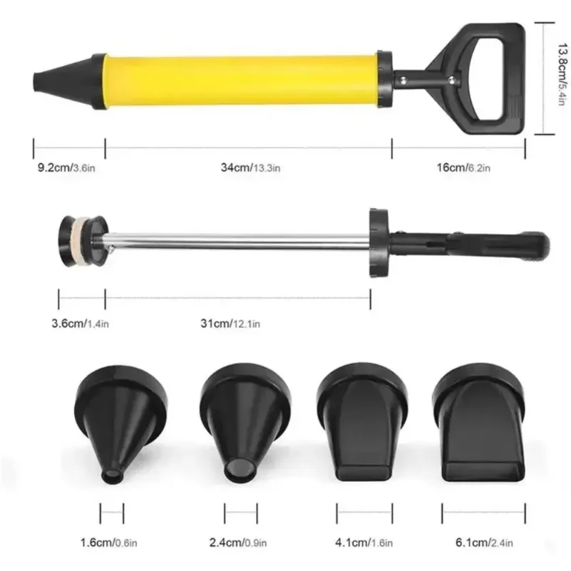 Slurry Filling Gun Pumping Tool With 4 Nozzles Hand Sprayer Mortar Cement Lime Pump Gun For Construction Repair