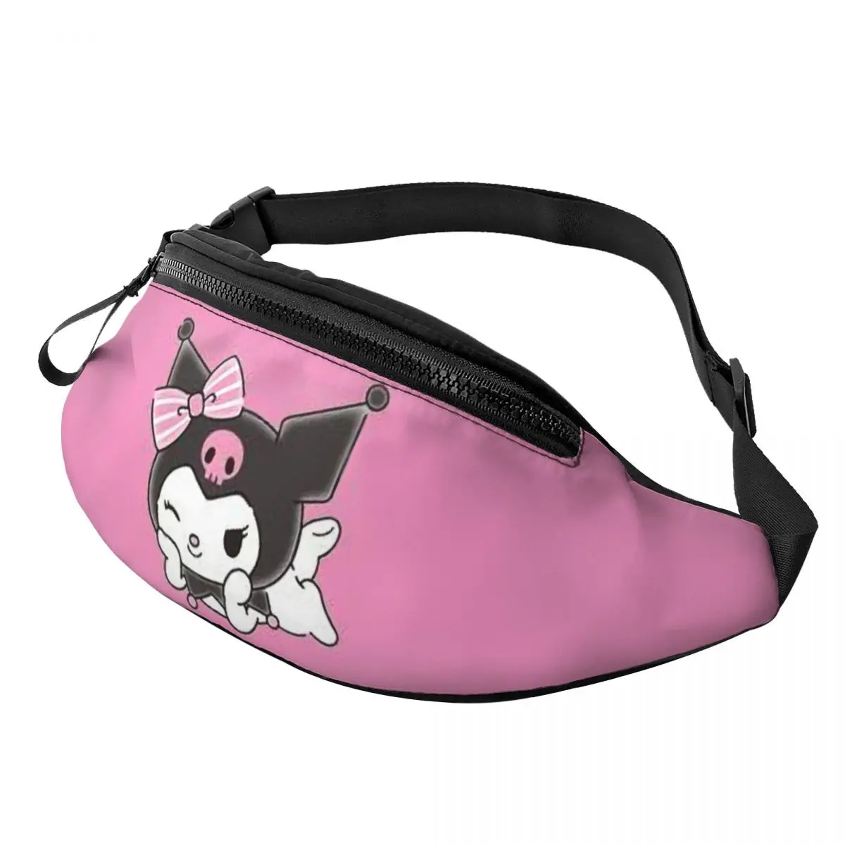 Custom Kuromi Images Fanny Pack for Women Men Cool Cute Crossbody Waist Bag Cycling Camping Phone Money Pouch