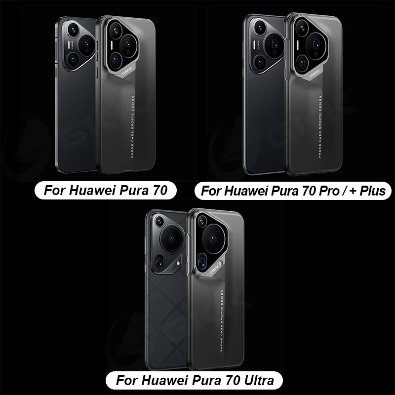 Luxury Blade Armor Plastic Case For Huawei Pura P70 Ultra Pro + Camera Protective Matte Slim Cover For Huawei Pura 70 Pro Case