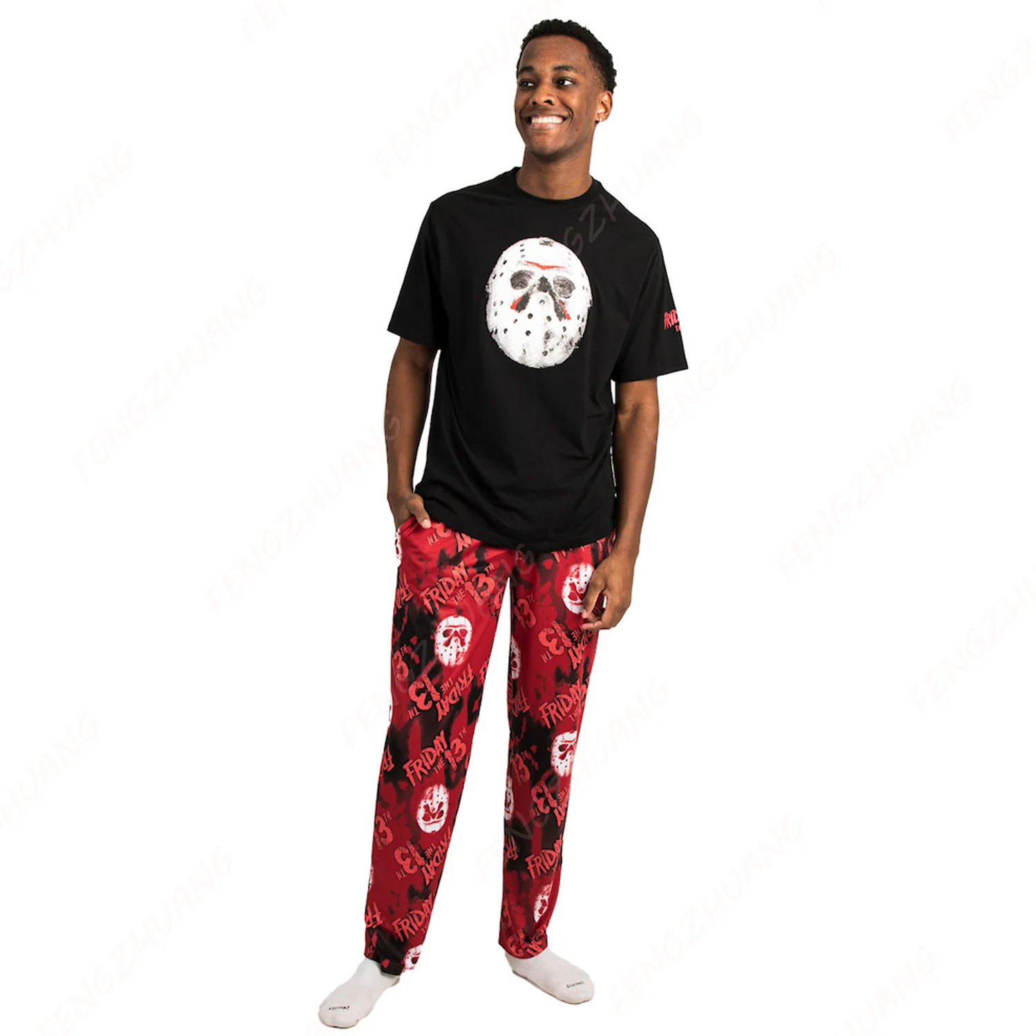 

Friday the 13th Jason Loungwear Set Short sleeve Long Trousers Set Unisex Holiday gift Hot Sale Faddish Casual Set