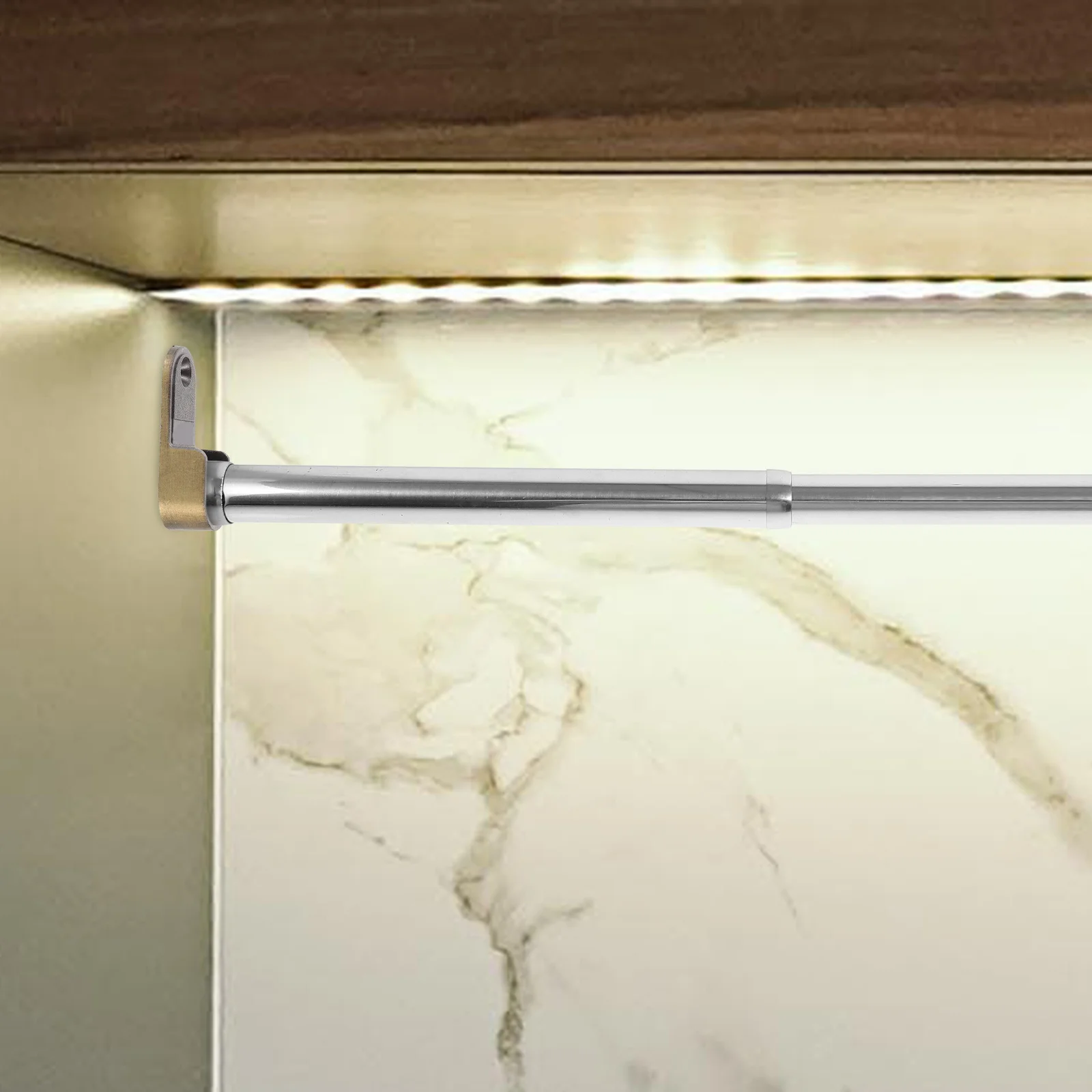 

1Set Closet Rod Bracket Rustproof Pole Socket Home Supply Aluminum Alloy Easy Installation Quick Removal 2 Holes Fixed