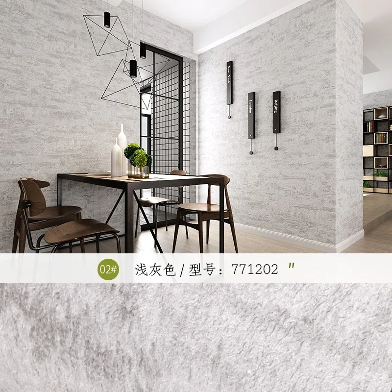 retro plain industrial light grey wallpaper grey living room nordic restaurant clothing store green wallpaper women's wea