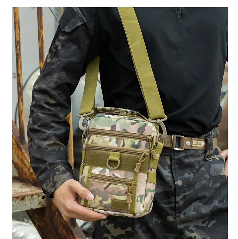 

Nylon lightweight and wear-resistant camouflage single-shoulder bag, waterproof multi-pocket tactical hand-held crossbody bag