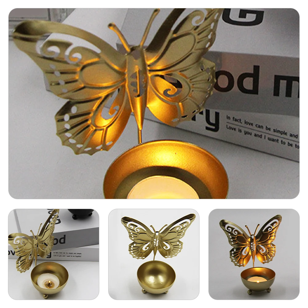 

Iron Tealight Holder Decorative Metal Desktop Taper Candlestick Tea Light Stand For Christmas Party Home Wedding
