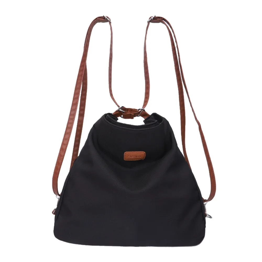Nylon Dual-use Shoulder Backpacks Solid Color Multifunctional Canvas Tote Bag Bucket Bag Large Capacity Crossbody Bag Student