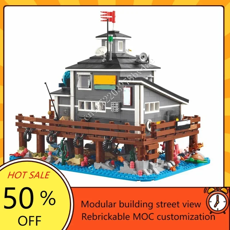 2419 elementów Biuro Harbormastera Modułowy MOC Kreatywny widok ulicy Model Klocki Konstrukcyjne Architektura DIY Edukacja Zestaw Prezent