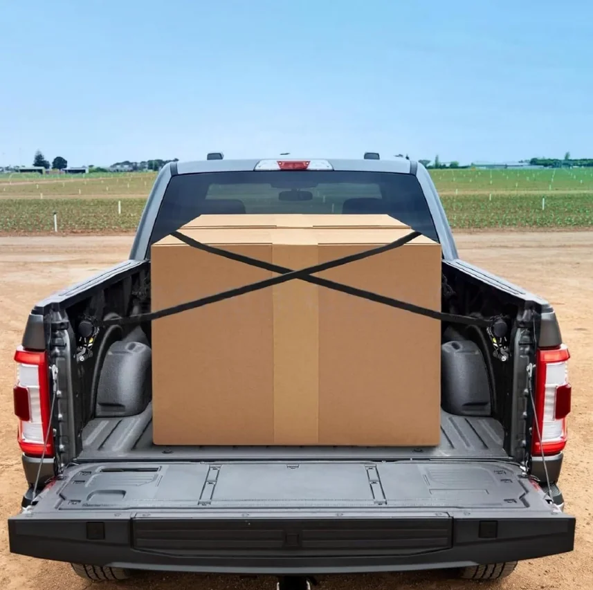 Upgraded Ultimate Retractable Ratchet Straps for   F150 2-Piece Truck Bed Ratchet Straps with Automatic Retractable Tensioner