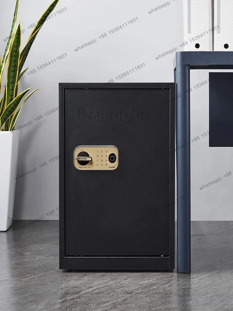 small confidential cabinet home office fingerprint password lock wood grain under table cabinet with wheel cabinet