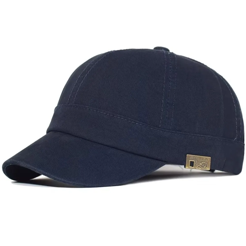 

Outdoor Cotton Short Brim Baseball Cap Soft Breathable Dad Hat Adjustable Short Visor Low Profile Cap Four Seasons