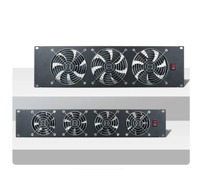 19 Inch Server Rack Mount 2U 3U 220V High Power Exhaust Cooling Fan Panel With Lightning Protection 1 pcs