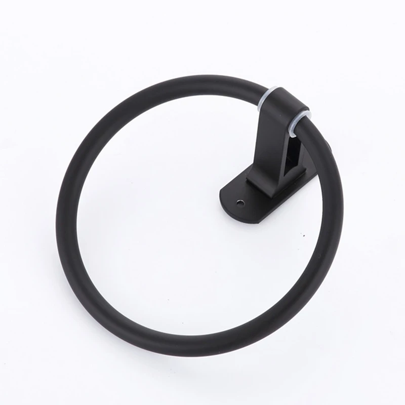 Black Towel Rack Bathroom Towel Ring Towel Rack Wall Mounted Round Towel Ring