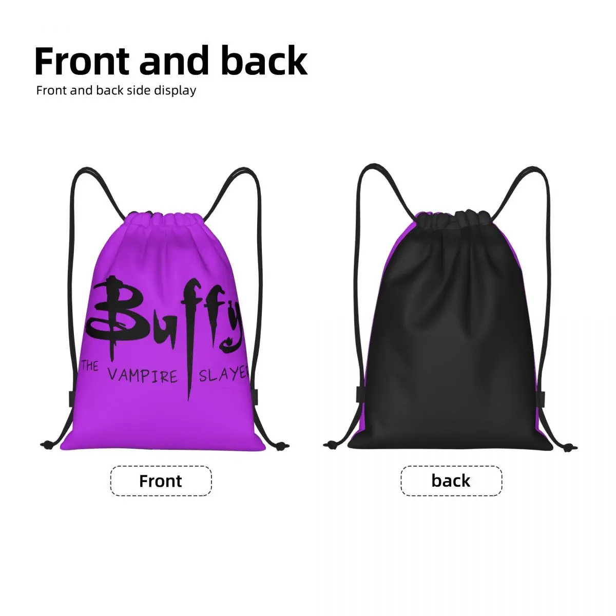 Custom Buffy The Vampire Slayer Drawstring Backpack Bags Men Women Lightweight TV Show Gym Sports Sackpack Sacks for Traveling