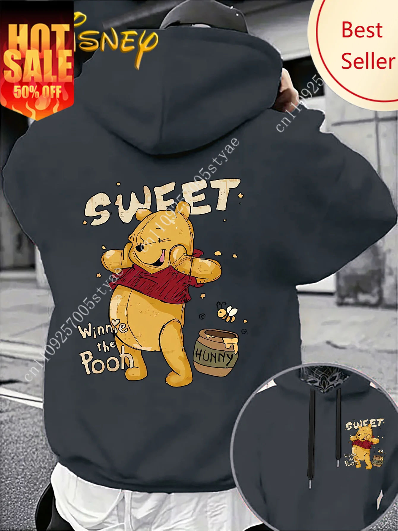 

Disney Winnie The Pooh Pattern Men's Hoodie Autumn Winter Casual Unisex Pullover Sweatshirt Tracksuit Clothing Hoody Oversized