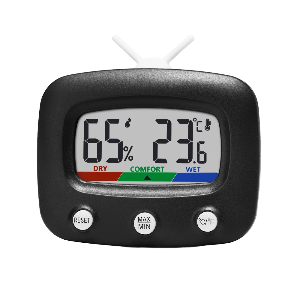Household Digital Electronic Temperature and Humidity Meter -20~60โ/-4โ~140โ 10-99%RH Color Screen Home Office Temperature