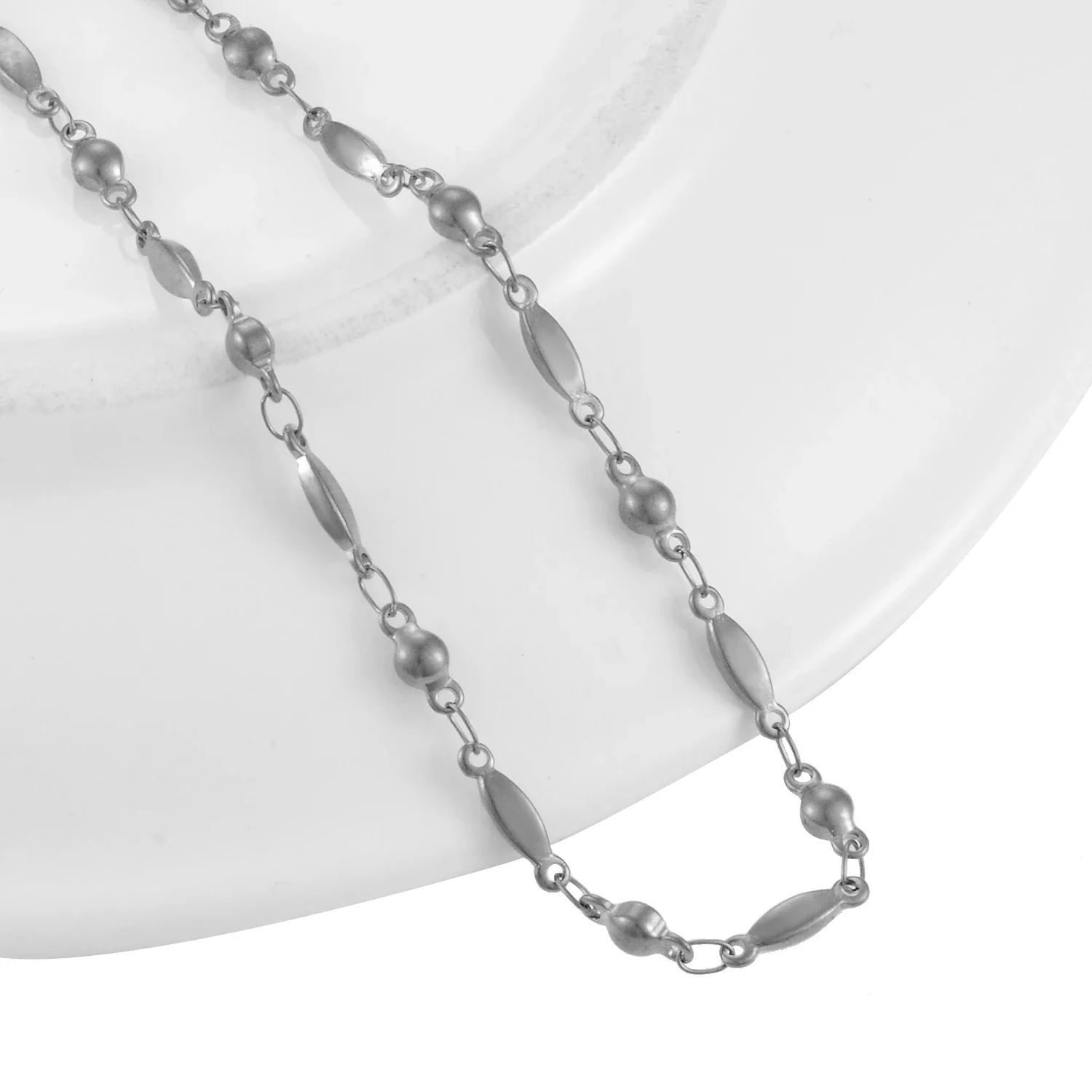 Waterproof Stainless Steel Necklace New Handmade Chain Round Gold Color Ladies Fashion Jewelry