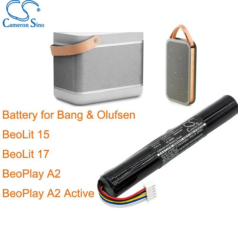 Cameron Sino 2600mAh Battery J406/ICR18650NH-2S for Bang&Olufsen BeoLit 15, BeoLit 17, BeoPlay A2, BeoPlay A2 Active