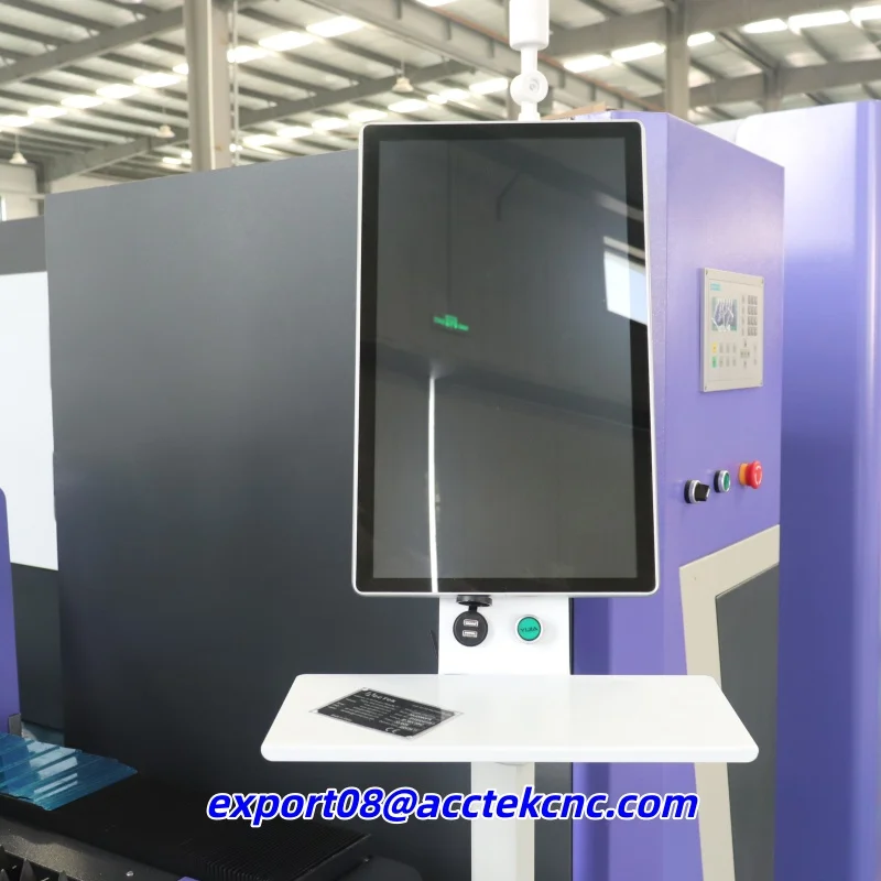 ACCTEK Fiber Laser Tube Cutter 2000*6000mm With Auto Rotary Axis For Metal Pipe Cutting Steel Iron Aluminum Plate Processing