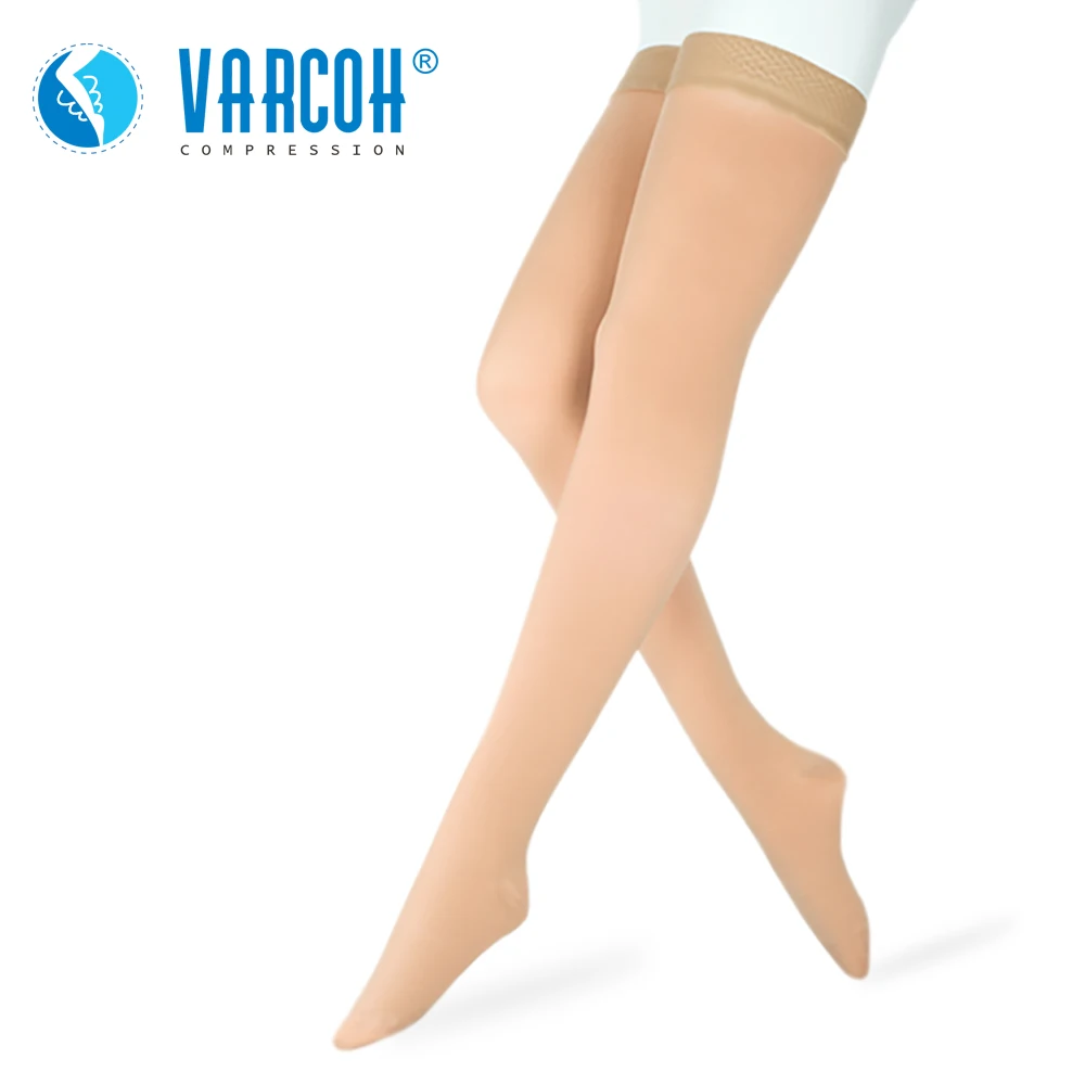 Comfort 20-30 mmHg Relief Medical Opaque Compression Varicose Veins Stockings Support DVT Anti-fatigue Flight Travel Closed Toe