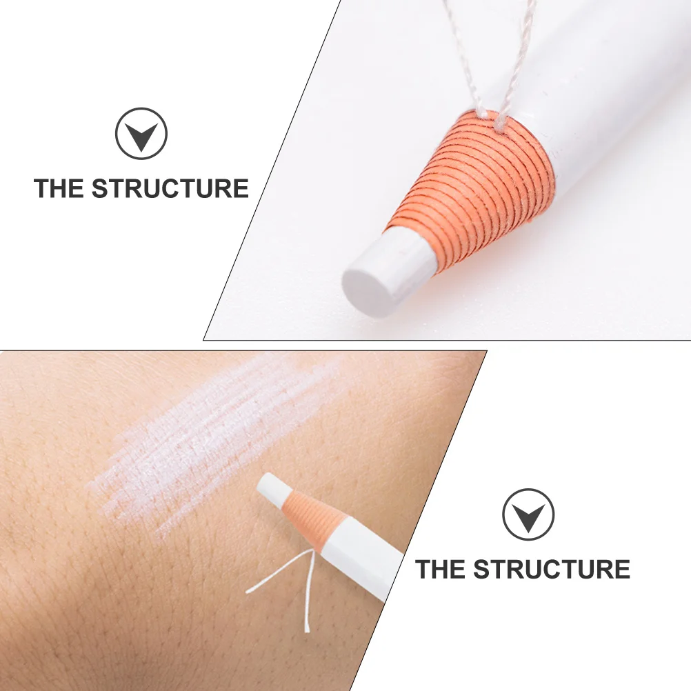 2 pezzi penne per sopracciglia impermeabili evidenziatori eyeliner eyeliner in legno bianco durevole matita per trucco duraturo pennello per eyeliner