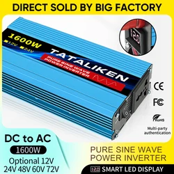 Falownik samochodowy DC 48V do AC 220V 50HZ czysta fala sinusoidalna wysokiej mocy 6000W 7000W 8000W konwerter słoneczny z transformator LED