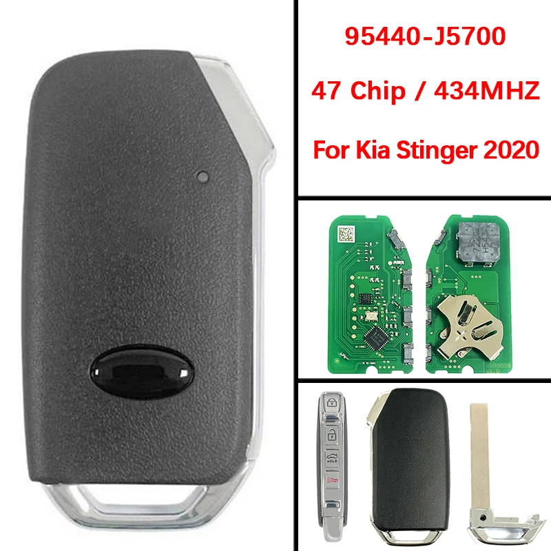 CN051119 Aftermarket 4 pulsanti Smart Keyless Go Fob 47 Chip 433 Mhz FCC 95440-J5700 FOB-4F45 Per KIA Stinger 2020
