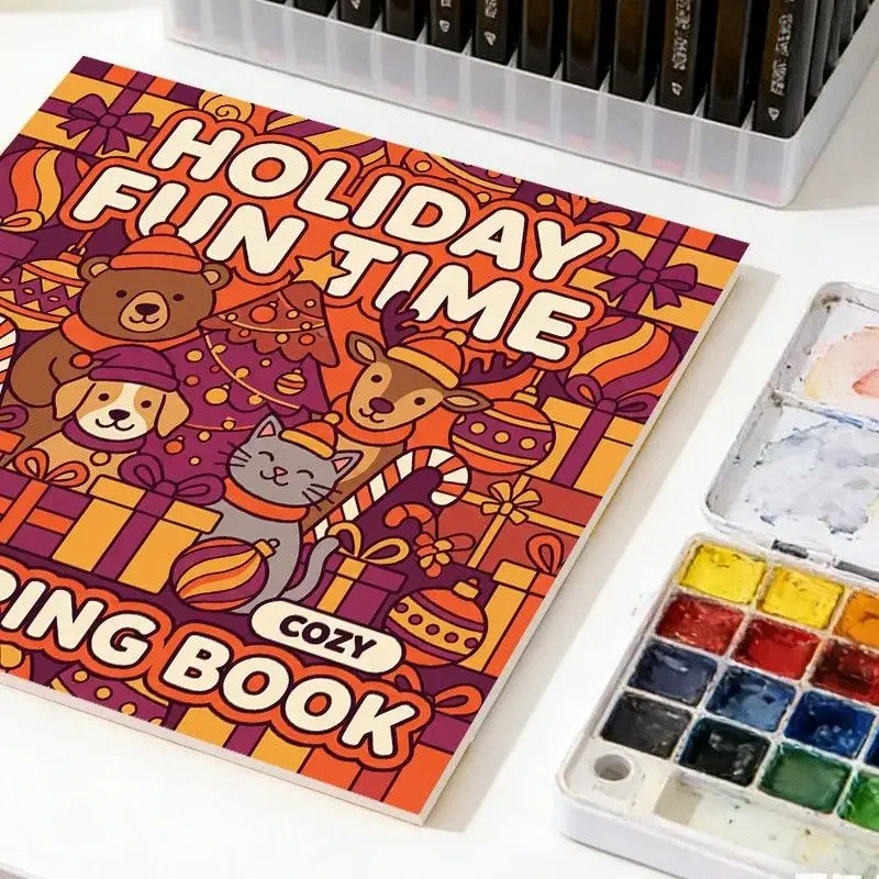24 Pages Kids Coloring Book Thick Paper DIY Handmade Custom Art Activity Book for Kindergarten Beginners