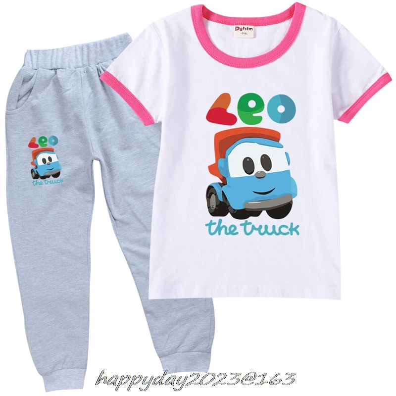 Spring Summer Toddler Girls Leo The Truck Tv Show Clothes 2pcs Outfits Kids Clothes Girl Tracksuit Suit For boys Children Cloth