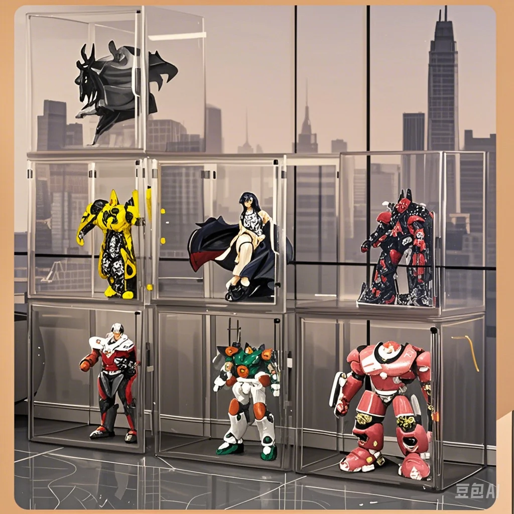 Display Case Dustproof Clear Storage Bins Containers Organizer Bag Show Box for Figures/Toys/Collectibles/Gundam/Car Model/Lego