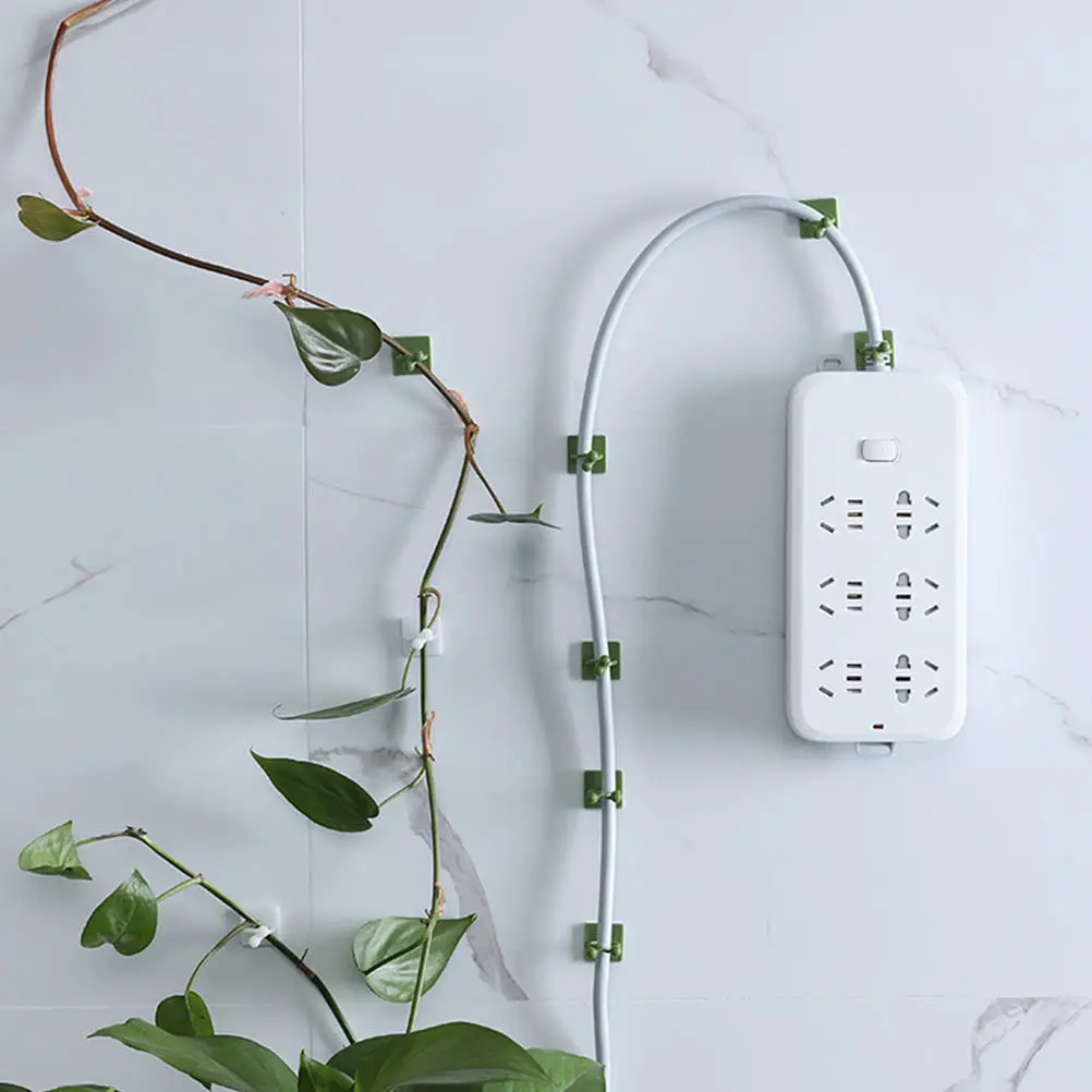80Pcs Eco-Friendly Plant Fixture Hooks Adjustable Wall Mount Climbing Vine Support Clips for Green Pothos Wire Management