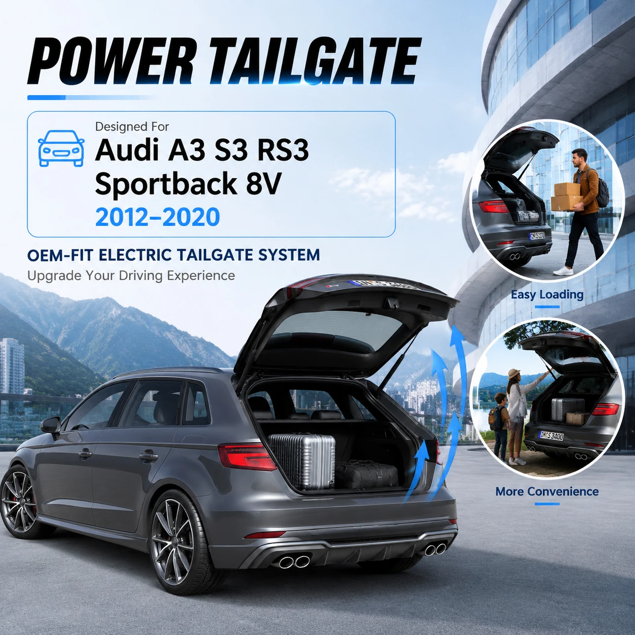 For Audi A3 S3 RS3 Sportback 8V 2012-2020 Automatic Lifting Electric Tailgate Lock Module Closing System Power liftgate-