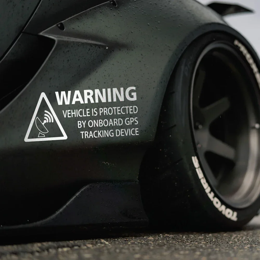 Warning On Board Sticker Car Truck GPS Tracking Device Sign Vinyl Decals Vehicle Van Taxi Boat Safety Anti Theft Protected