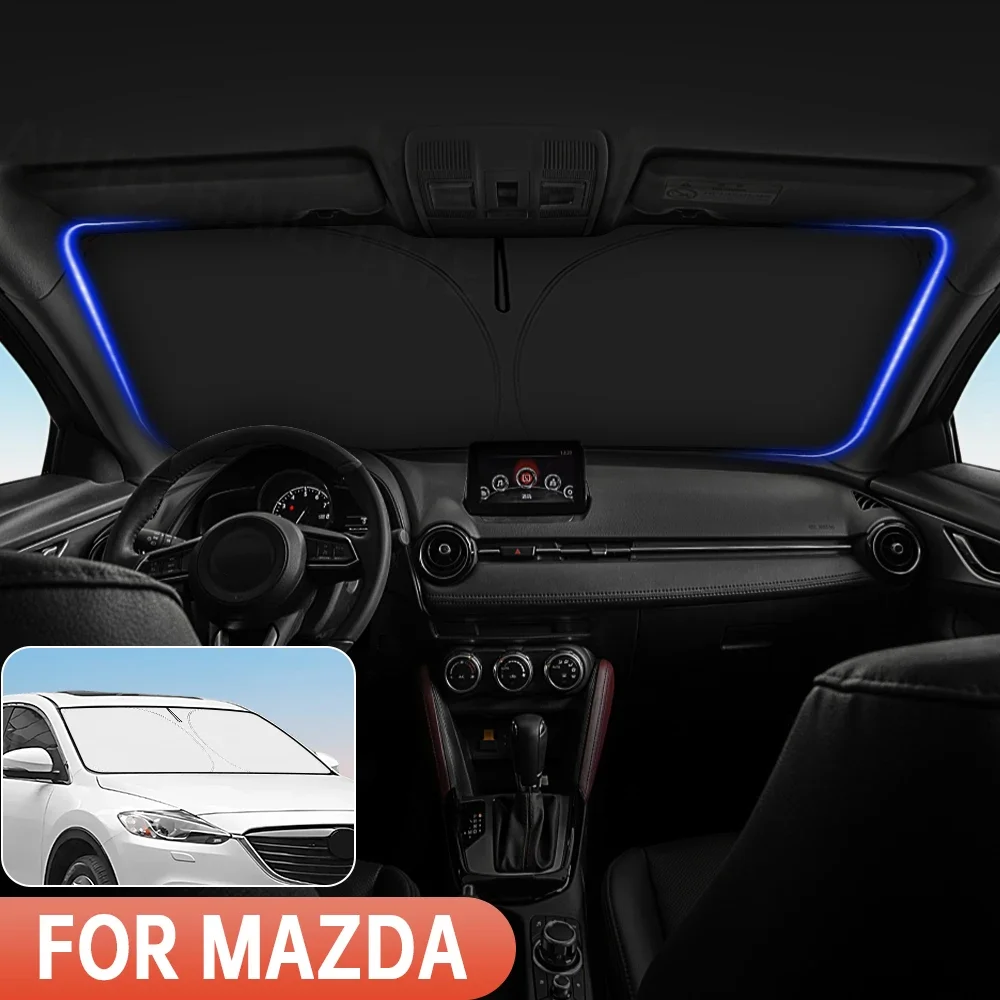 For Mazda CX5 CX30 CX50 2 3 MX30 CX9 CX90 Car Windshield Sunshade Cover Front Window Visor Vehicle Interior UVProtection