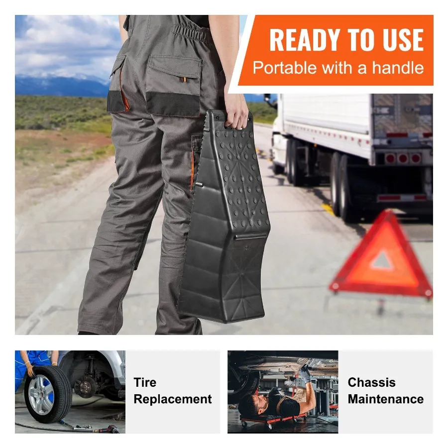 Vehicle Ramp Single Unit Auto Service Ramp 20000 lbs/9 ton Load Limit 5.5" Elevation Auto Ramp Robust Tire Ramp for Routine Car