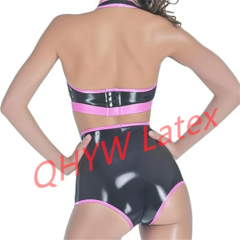 Damen Latex-Slips, Gummi-Shorts mit Besatz, Clubwear, Cosplay, 0,4 mm, Cosplay-Kostüme, maßgeschneidert