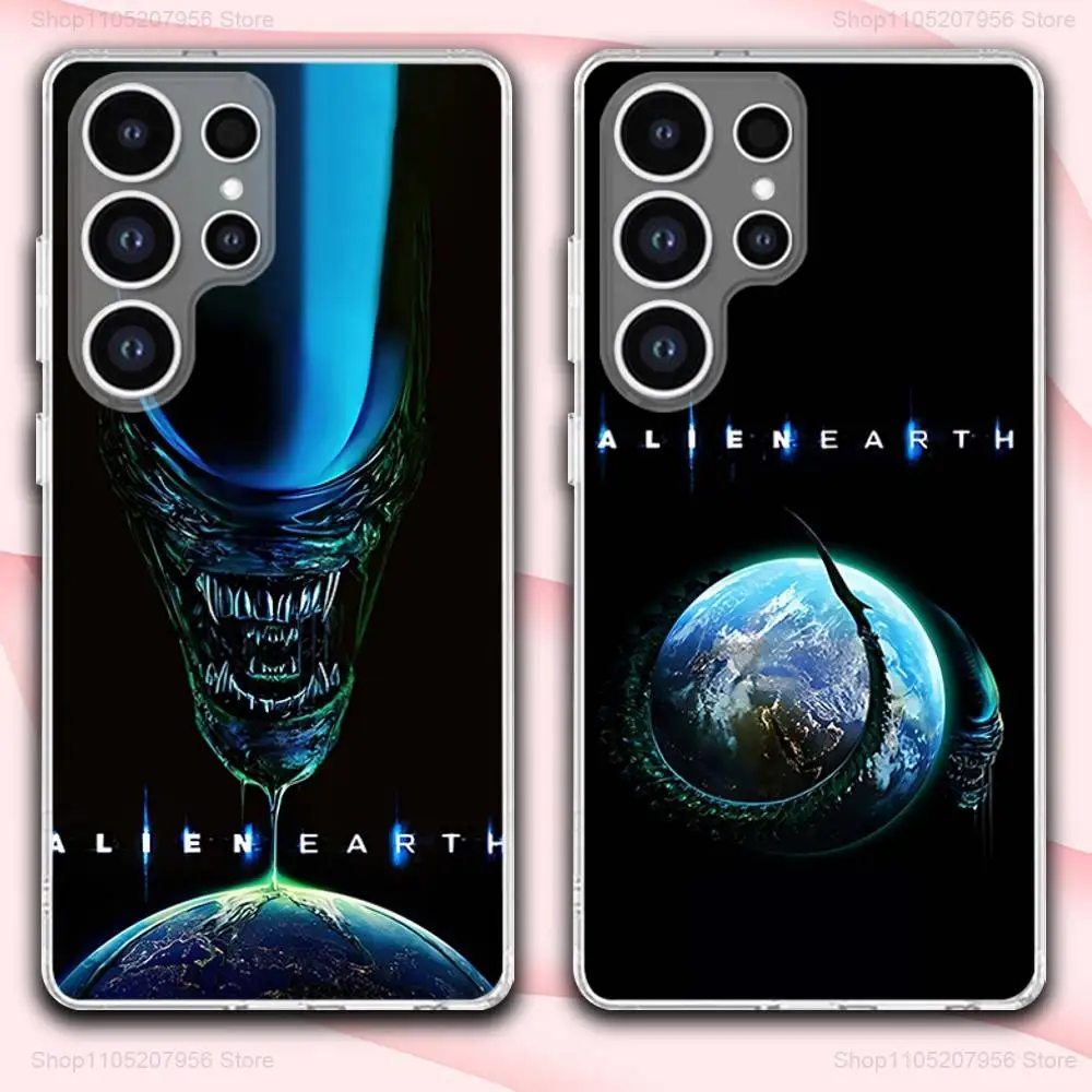 

A-Alien E-Earth Moive Phone Case For Samsung A30,71,51,S9,10,20,Ultra,FE,Lite,S25,24,22,23,21,PIus,Transparent, Silicone