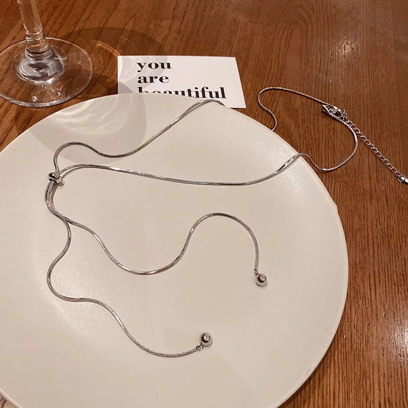 Vintage grüne Kristallperlen-Anhänger-Halskette für Frauen, minimalistische handgefertigte Perlen, lange verstellbare Halskette, Halskette, Schmuck – Detail 3