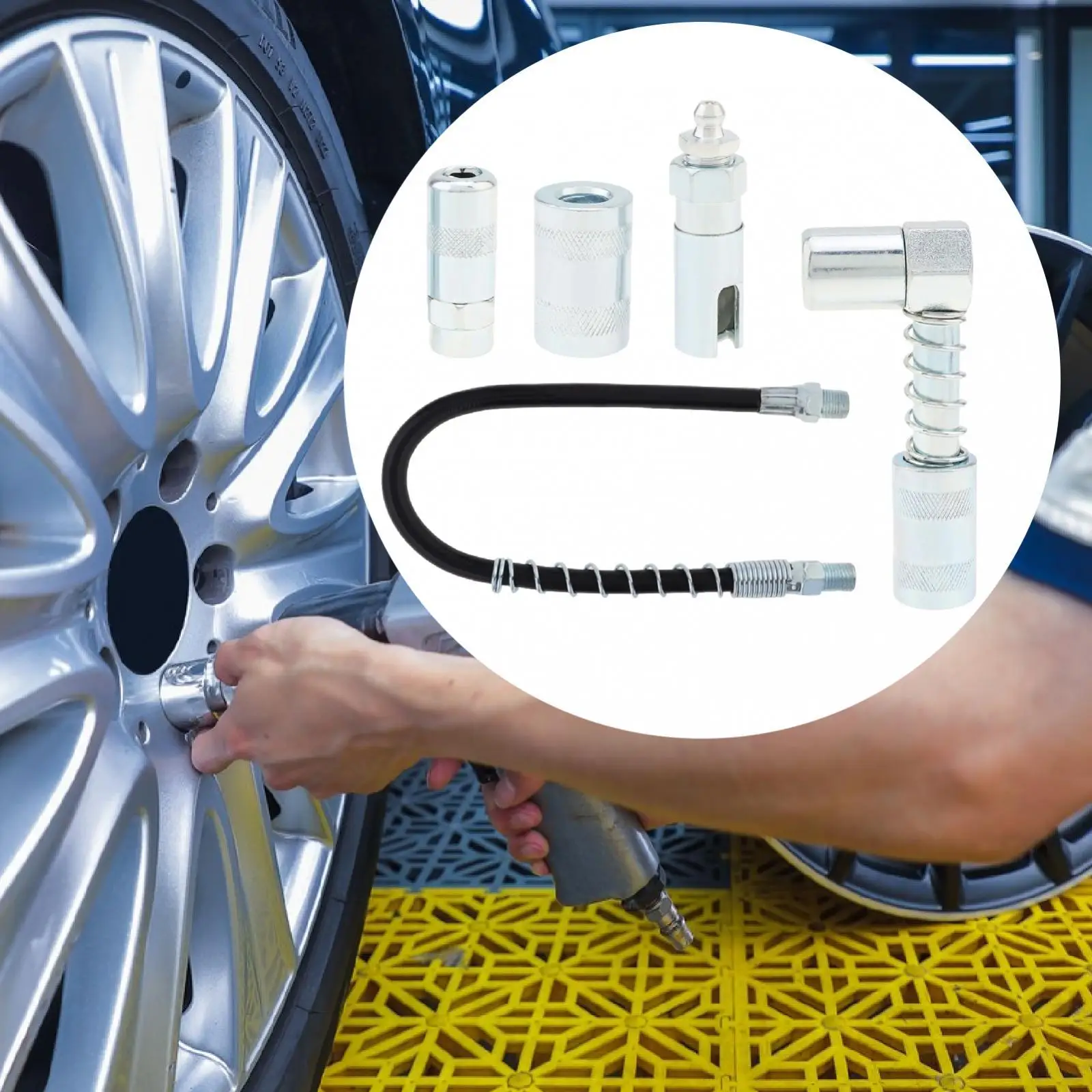 

Комплект аксессуаров для смазки, портативный набор быстрого подключения для автомобильных смазочных фитингов, автомобильных инструментов