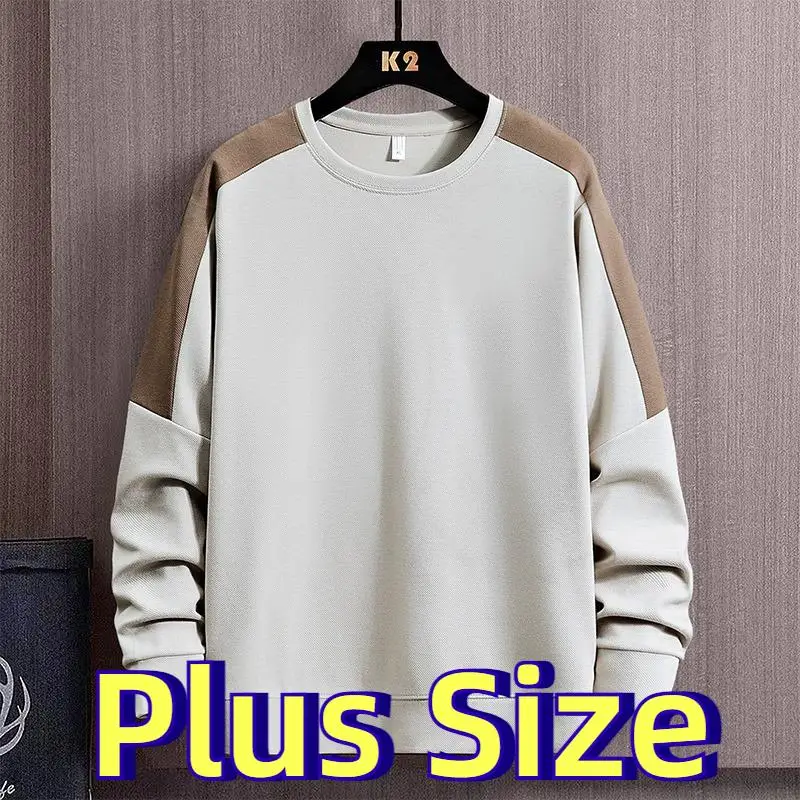 

Plus Size Men‘s Long Tops Sleeve Spring Fall Patchwork Men's Long Sleeve T-shirt Fashion Loose Casual Urban Youth Handsome Tops