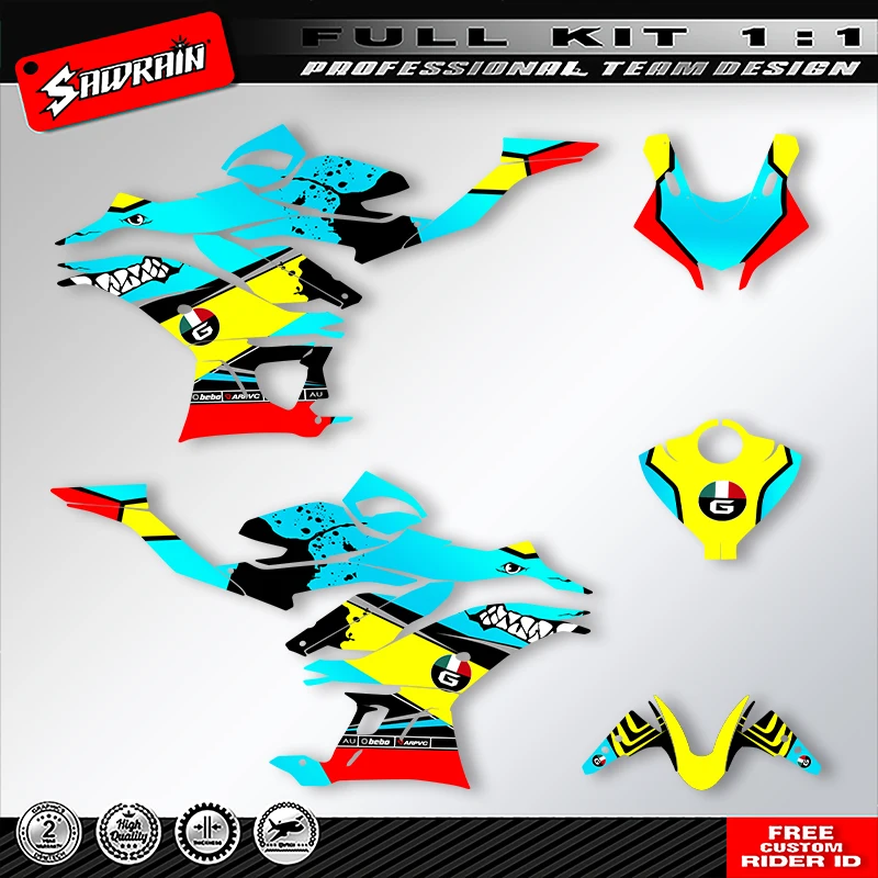 Sawrain Custom Motorcycle Backgrounds Graphcis Decal Stickers Kits for YAMAHA 2019 2020 2021 2022 2023 R3 001