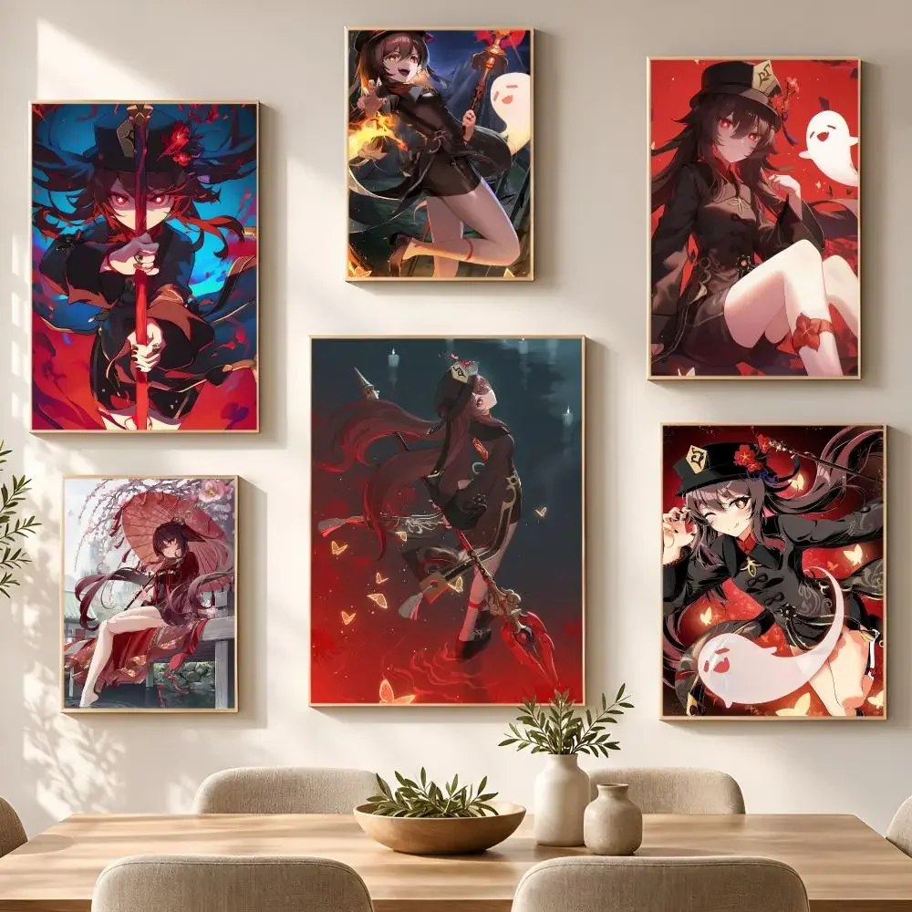 Art Classic Genshin Impact Hu Tao Poster   Aesthetic Room Decor Bedroom Dorm Gaming Room Home Decoration Gift