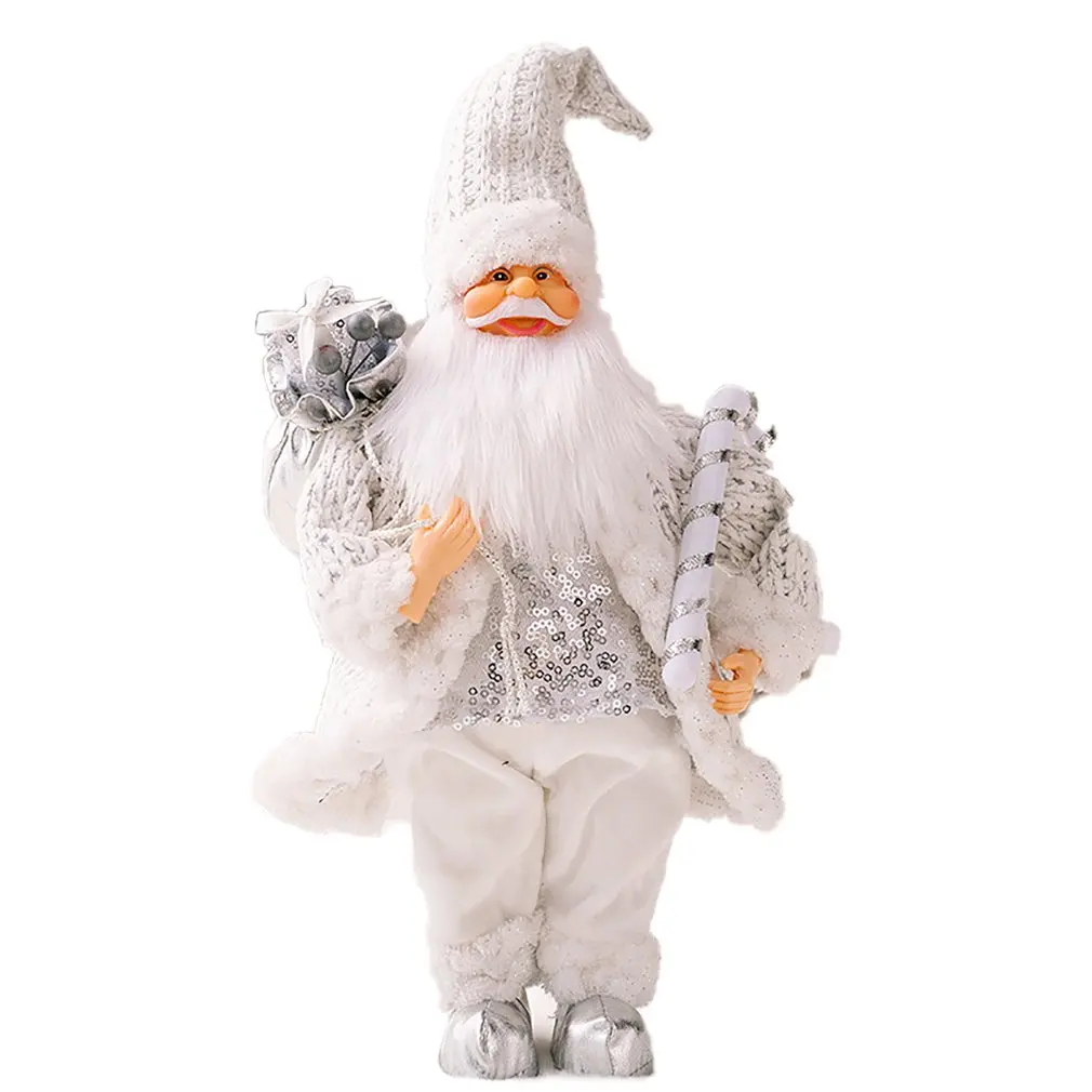 42cm Large Santa Claus Merry Christmas Decorations for Home Happy New Year 2023 Fabric Knitting Clothes Doll Window Decor