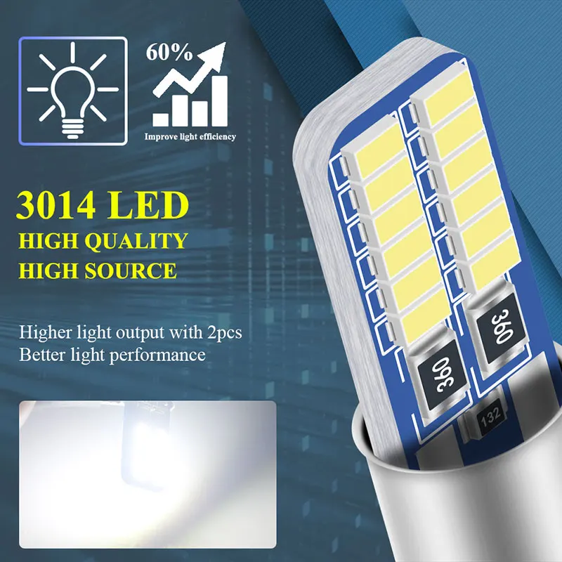 20/50 PCS BA9S T4W Car Canbus LED License Plate Light Bulbs 12V 24 Leds White Interior Signal Lamp Luggage Compartment Lights