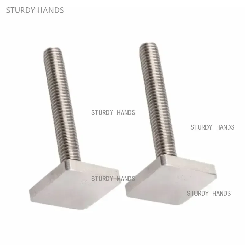 10pcs Stainless Steel Screw Chute Rail Track T-Shape Bolt Rectangle Hammer Head Bolt M6 M8 Hardware Fastener Tool Supplies