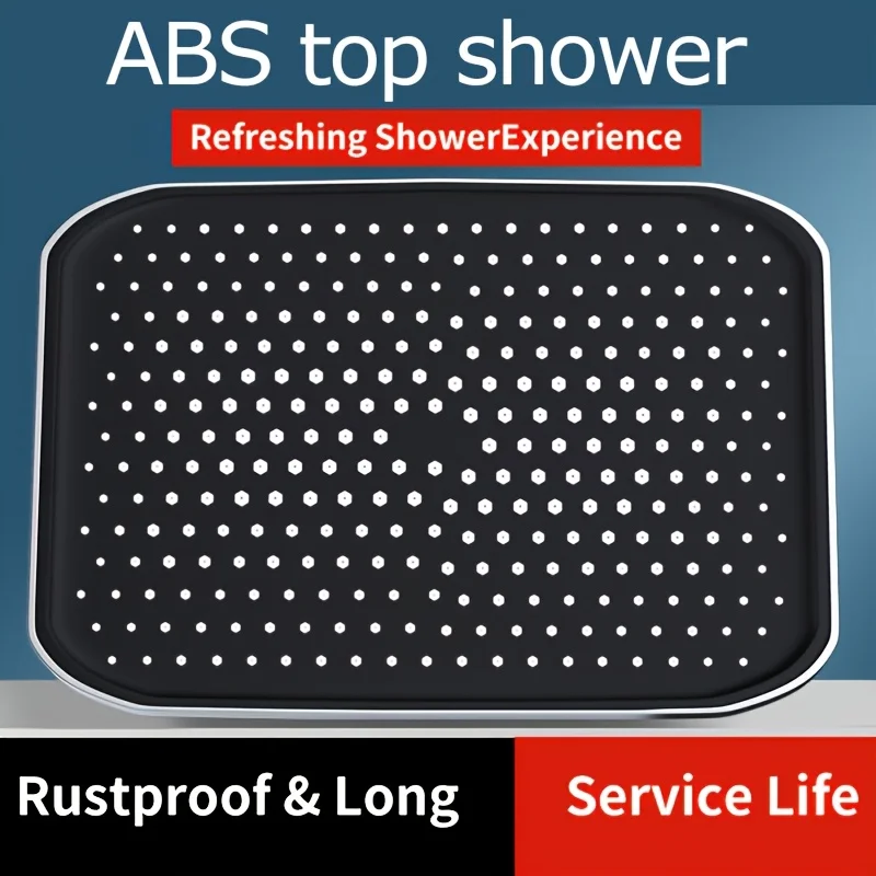 Yalandeng Electroplating / Black Large Flat Square Shower Head, Bathroom Ceiling Shower Head, Universal G1/2 Interface view 3