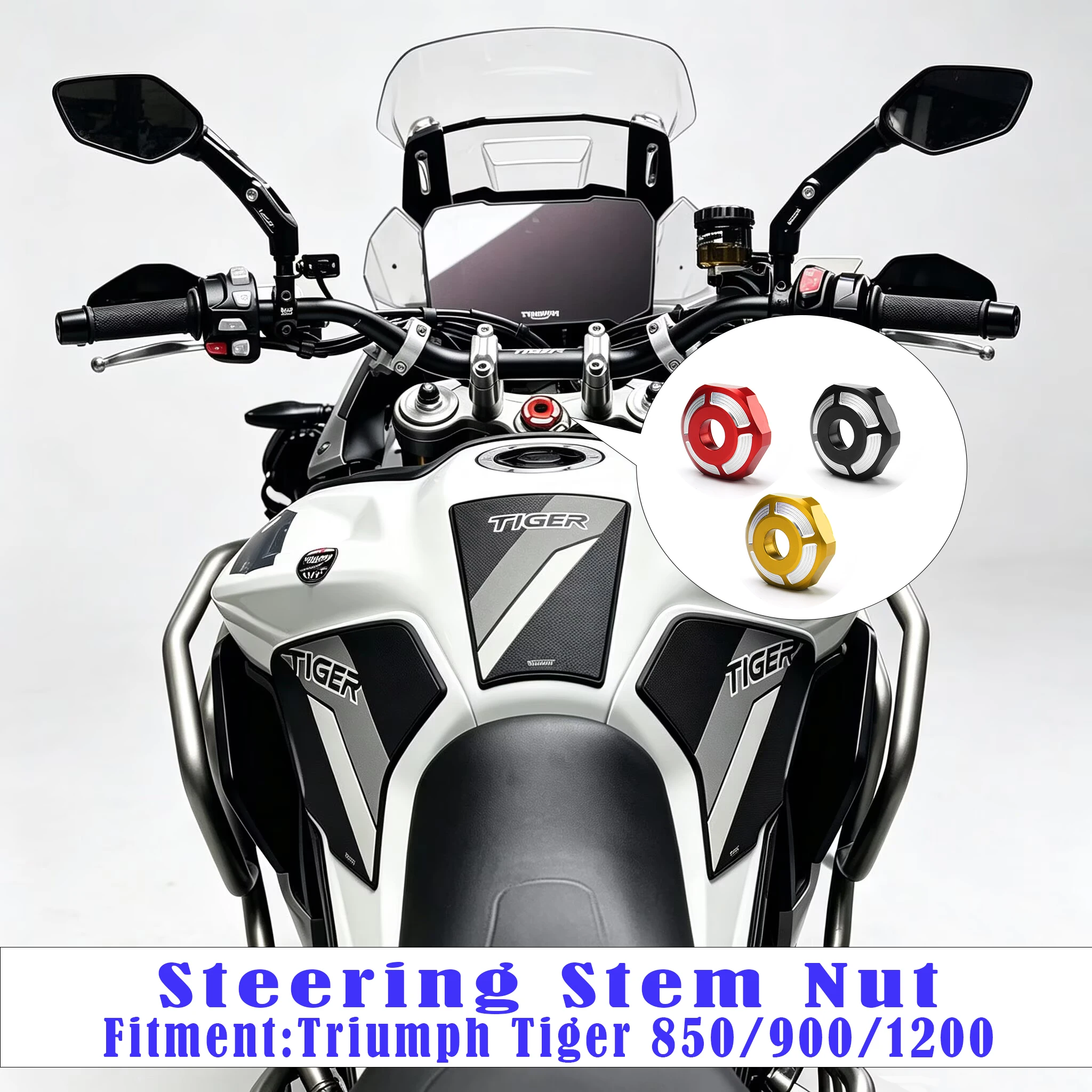 Tiger 850/900/1200 Motorcycle Steering Stem Nut Triple Clamp Top Screw For Triumph Tiger 850/900/1200 Head Bolt Axle Screw