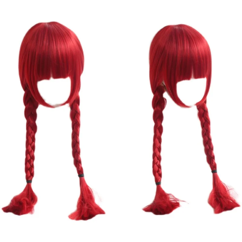 Two Types The Touhou Project Kaenbyou Rin Cosplay Wig Red Synthetic Hair Heat Resistant Halloween Role Play Party