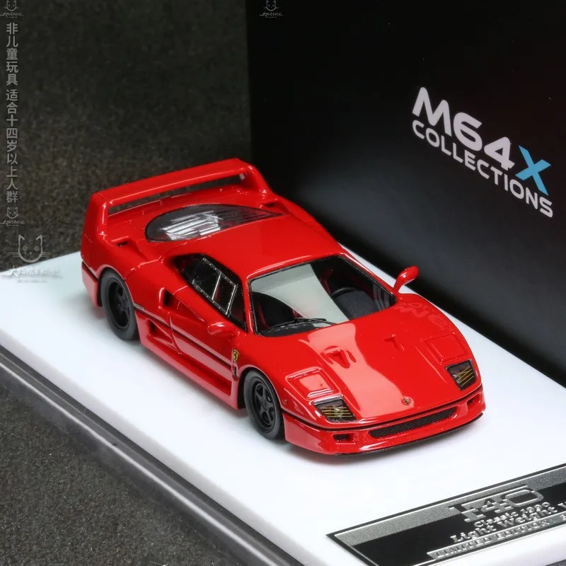 

MY64 M64X 1/64 COLLECTIONS F40 Имитационная статическая модель автомобиля из смолы, праздничные подарочные игрушки для мальчиков, коллекционные украшения для взрослых.