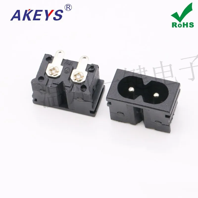 10pcs AC-3pcs AC-019B-B AC power outlet switch Eight-character socket two core two-legged foot Multi-function industrial socket