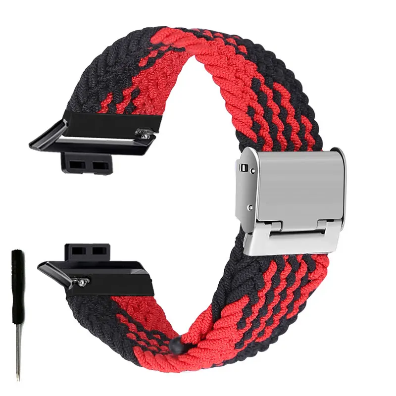 New Strap for Huawei Watch Fit 2 Band Nylon Braided Woven WatchBand Adjustable Replacement Wristband for Huawei Watch Fit Bands